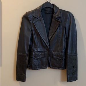 Atos Lombardidi size 42 black leather jacket